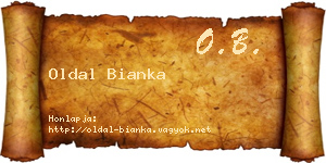 Oldal Bianka névjegykártya